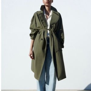 Olive trench coat